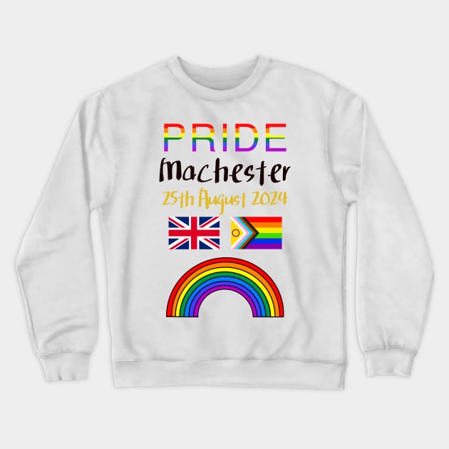 Pride Manchester UK 2024 Crewneck Sweatshirt by Hedgehog Bubbles